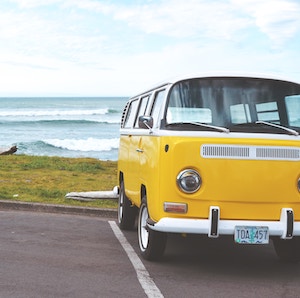 van at beach summer freedom camping