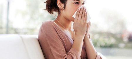 woman sick with cold