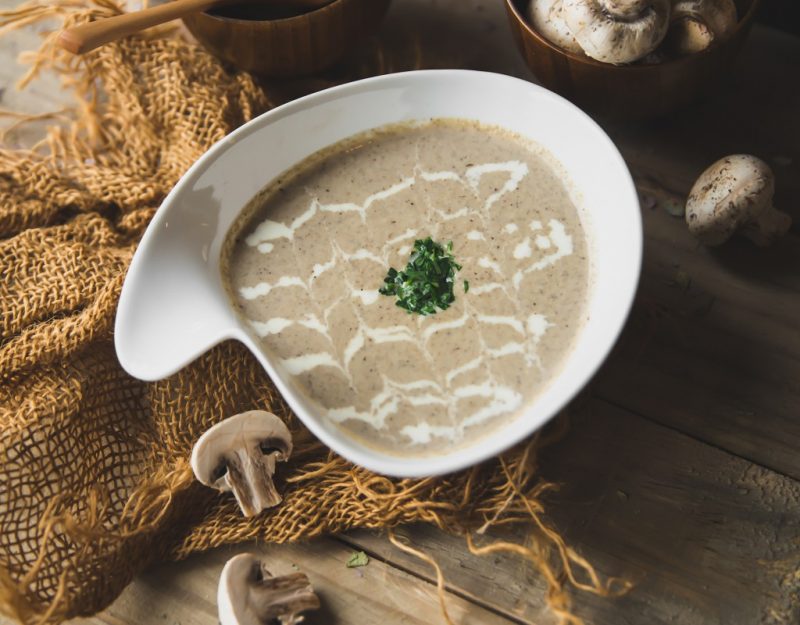 Homemade mushroom soup