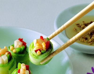 cucumber wrapped sushi