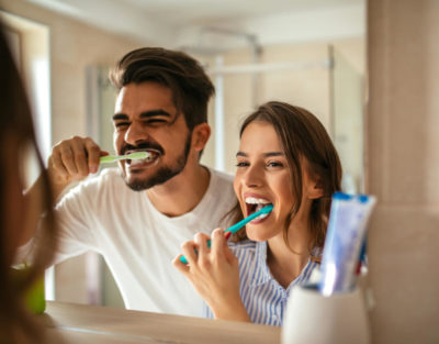 brushing teeth