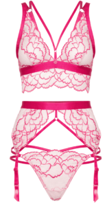 Lovehoney Tiger Lily Pink Lace Bra Set